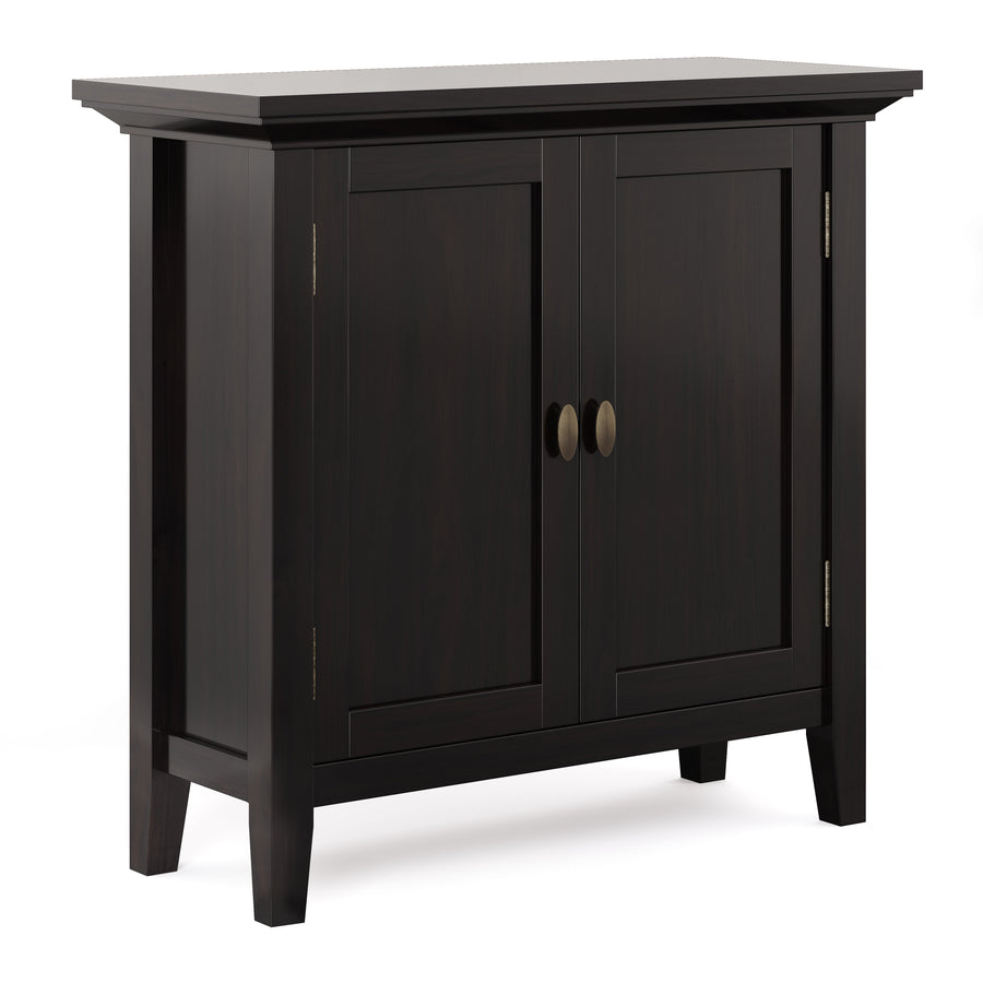 Redmond 32 Inch Wide Solid Wood Low Storage Cabinet in Hickory