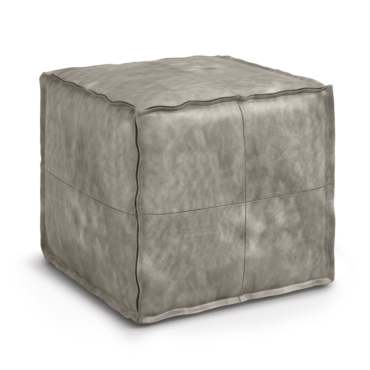 Brody Distressed Square Pouf
