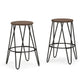Simeon - 26" Metal Counter Height Stool with Wood Seat (Set of 2) - Cocoa