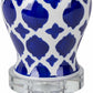 Pangian White & Blue Patterned Ceramic Table Lamp