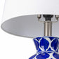 Pangian White & Blue Patterned Ceramic Table Lamp