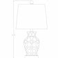Pangian White & Blue Patterned Ceramic Table Lamp