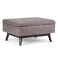 Owen 34 Inch Wide Coffee Table Storage Ottoman in Distressed