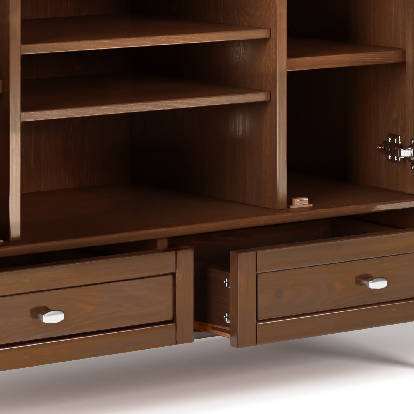Warm Shaker 47 Inch Wide Solid Wood TV Stand in Russet