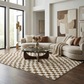 Lajos Brown Checkered Shag Rug - Clearance