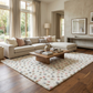 Cansu Pink & Cream Dotted Area Rug