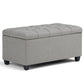 Sienna 33 Inch Wide Storage Ottoman Bench in Dove