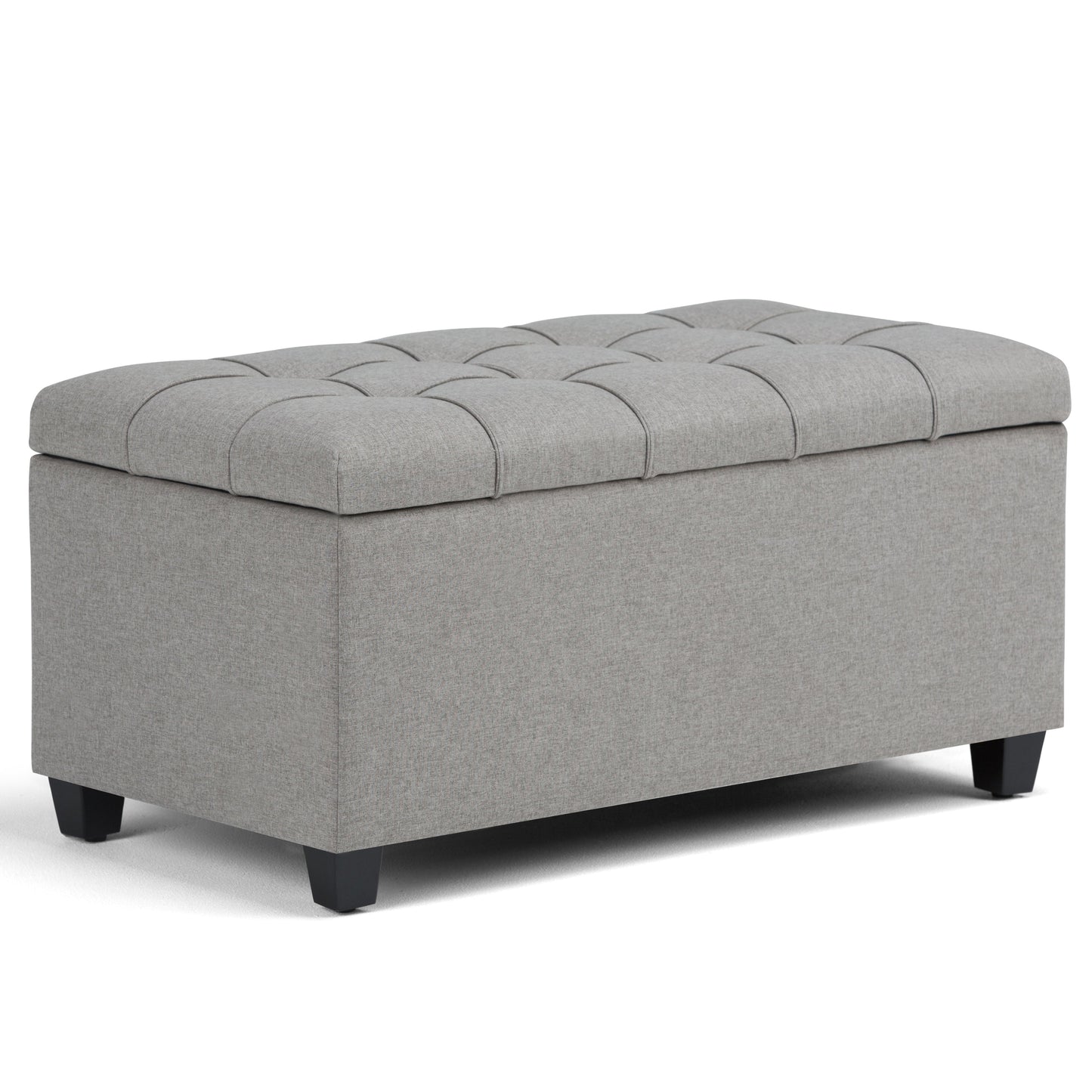 Sienna 33 Inch Wide Storage Ottoman Bench in Dove