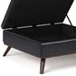 Owen 36 Inch Wide Square Coffee Table Storage Ottoman in Tanners