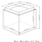 Rockwood 17 Inch Wide Cube Storage Ottoman with Tray