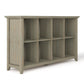 Acadian 57 Inch Wide Solid Wood 8 Cube Storage Sofa Table