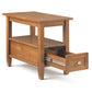 Warm Shaker Solid Wood 14 Inch Wide Side Table in Light Golden