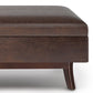 Owen 48" Wide Rectangular Storage Ottoman in Distressed Chestnut