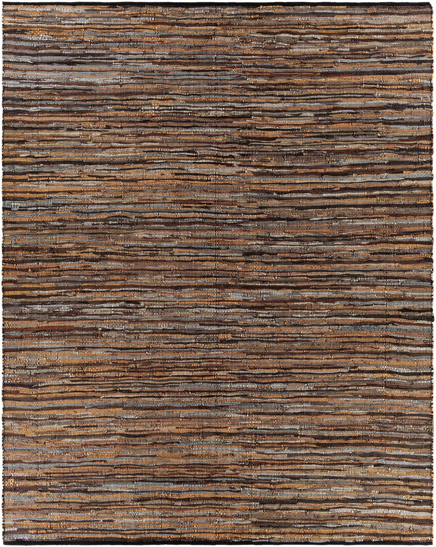 Hand Woven Leather Rag Rug - Clearance