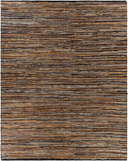 Hand Woven Leather Rag Rug - Clearance