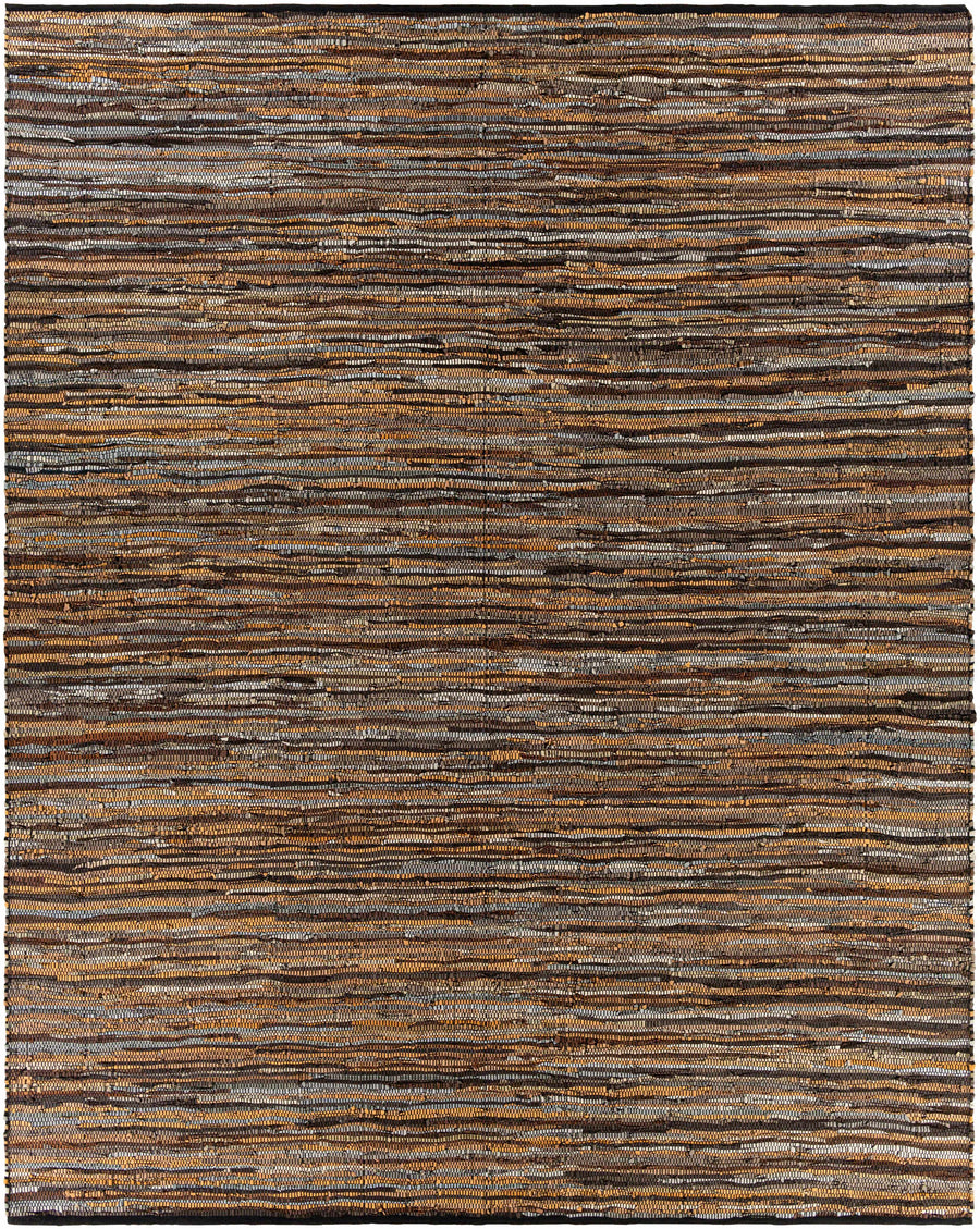 Hand Woven Leather Rag Rug - Clearance
