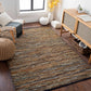 Hand Woven Leather Rag Rug - Clearance
