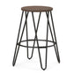 Simeon - 24" Metal Counter Height Stool with Wood Seat - Cocoa