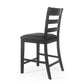 Farmhouse Upholstered Wood Counter Stools (Set of 2)