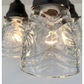 Pressed 1960's Glass Ceiling Light diamond Chain Trio