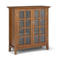 Acadian 39 Inch Wide Solid Wood Transitional Storage Cabinet in Light Golden