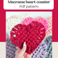 Beginner macrame heart coaster pdf pattern.