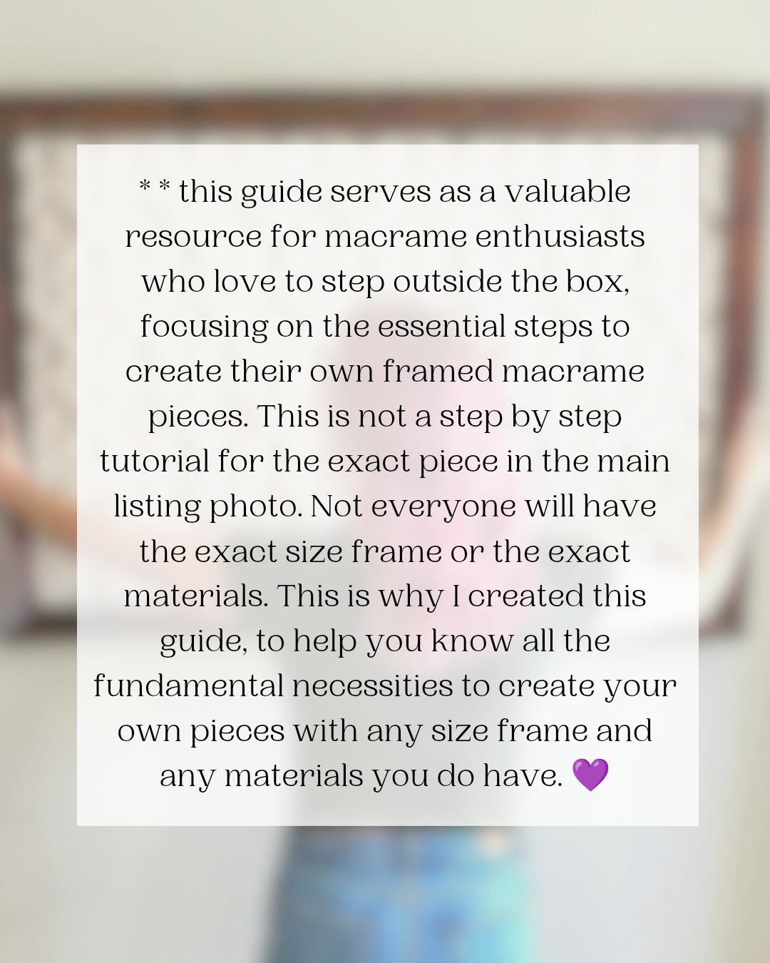 Mastering framed macrame guide. 25 page PDF how to guide for artists.