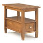 Warm Shaker Solid Wood 14 Inch Wide Side Table in Light Golden