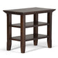 Acadian Solid Wood Narrow Side Table in Brunette