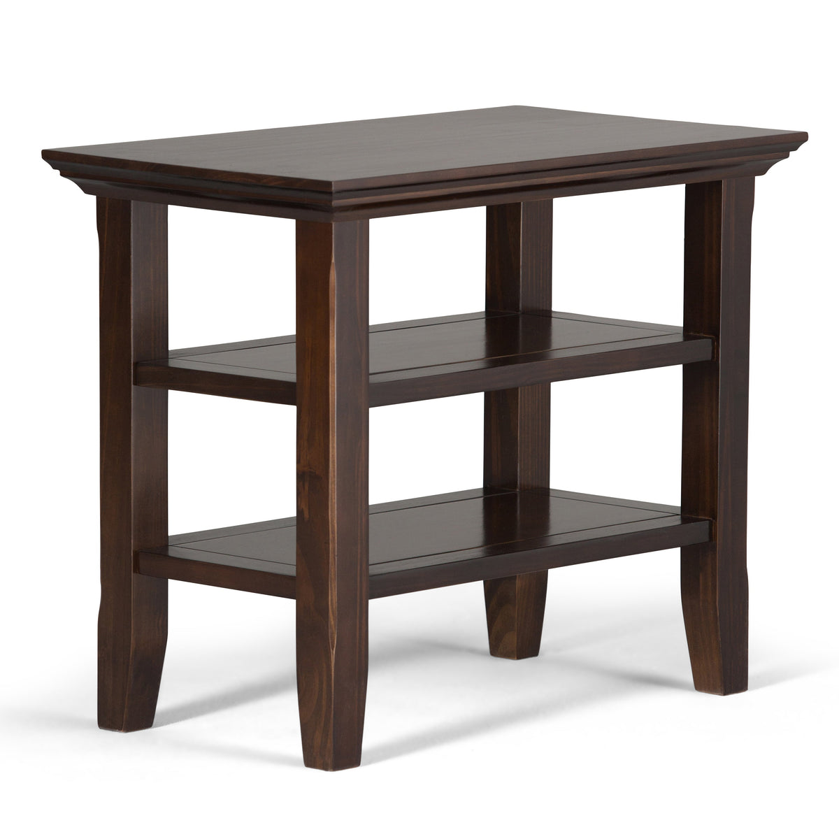 Acadian Solid Wood Narrow Side Table in Brunette