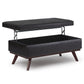 Owen 42 Inch Wide Lift Top Large Coffee Table Storage Ottoman