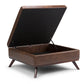 Owen 36 Inch Wide Square Coffee Table Storage Ottoman in Distressed Chestnut
