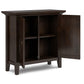 Redmond 32 Inch Wide Solid Wood Low Storage Cabinet in Brunette