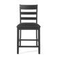 Farmhouse Upholstered Wood Counter Stools (Set of 2)