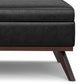Owen 40 Inch Wide XL Square Coffee Table Storage Ottoman