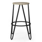 Simeon - 26" Metal Counter Height Stool with Wood Seat (Set of 2)