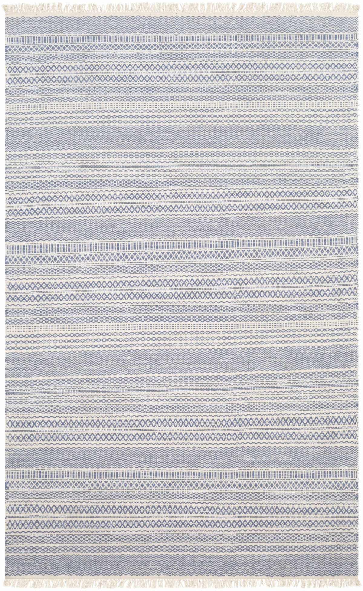 Sanc Blue/Cream Flatweave Wool Rug - Clearance