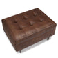 Shay 34 Inch Wide Mid-Century Small Coffee Table Storage Ottoman in Distressed Chestnut