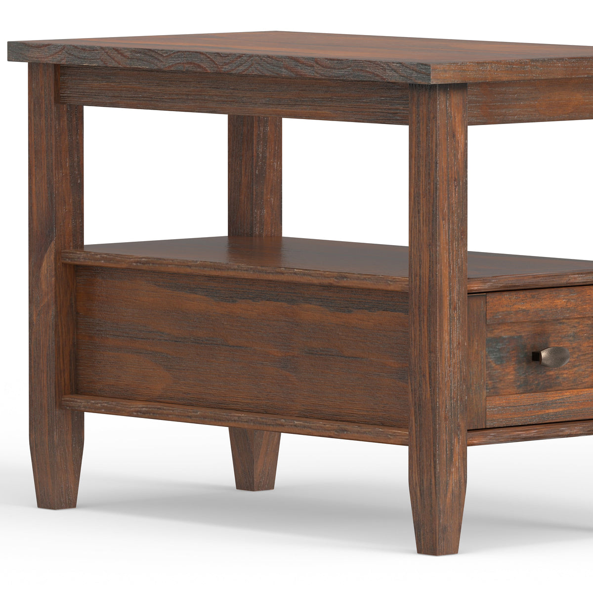 Warm Shaker Solid Wood 14 Inch Wide Transitional Narrow Side Table