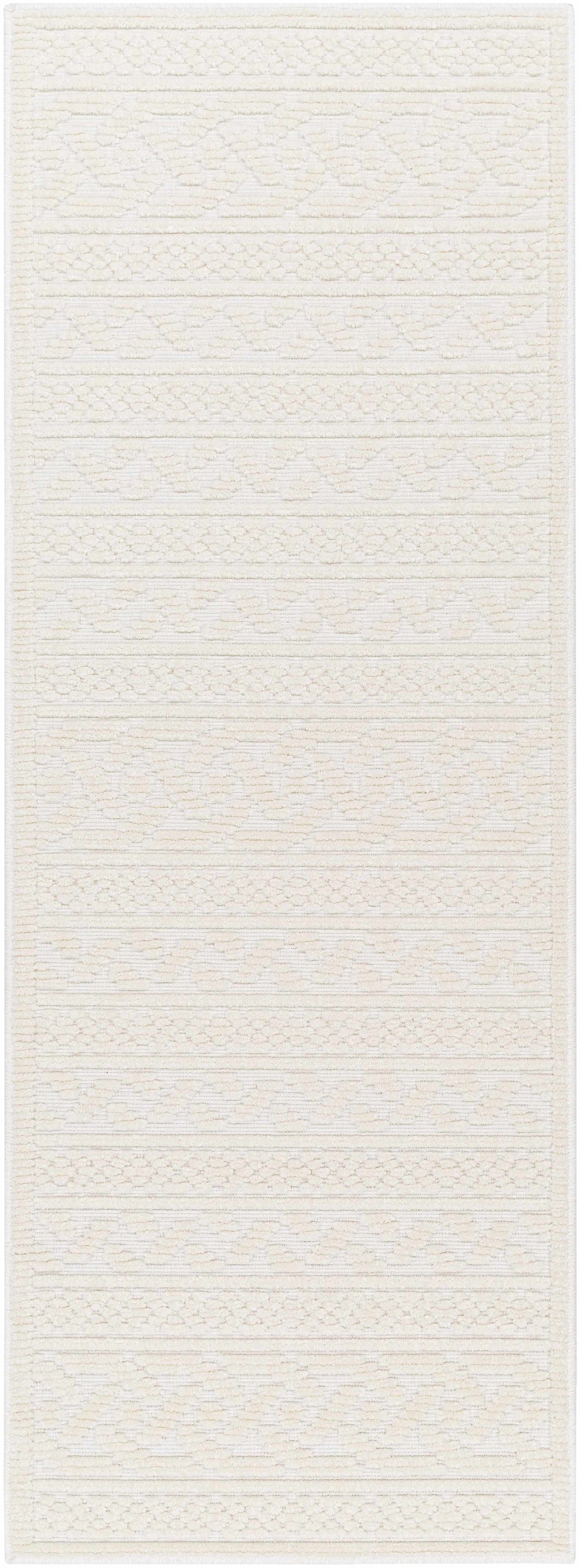 Fadey White 3D Washable Rug
