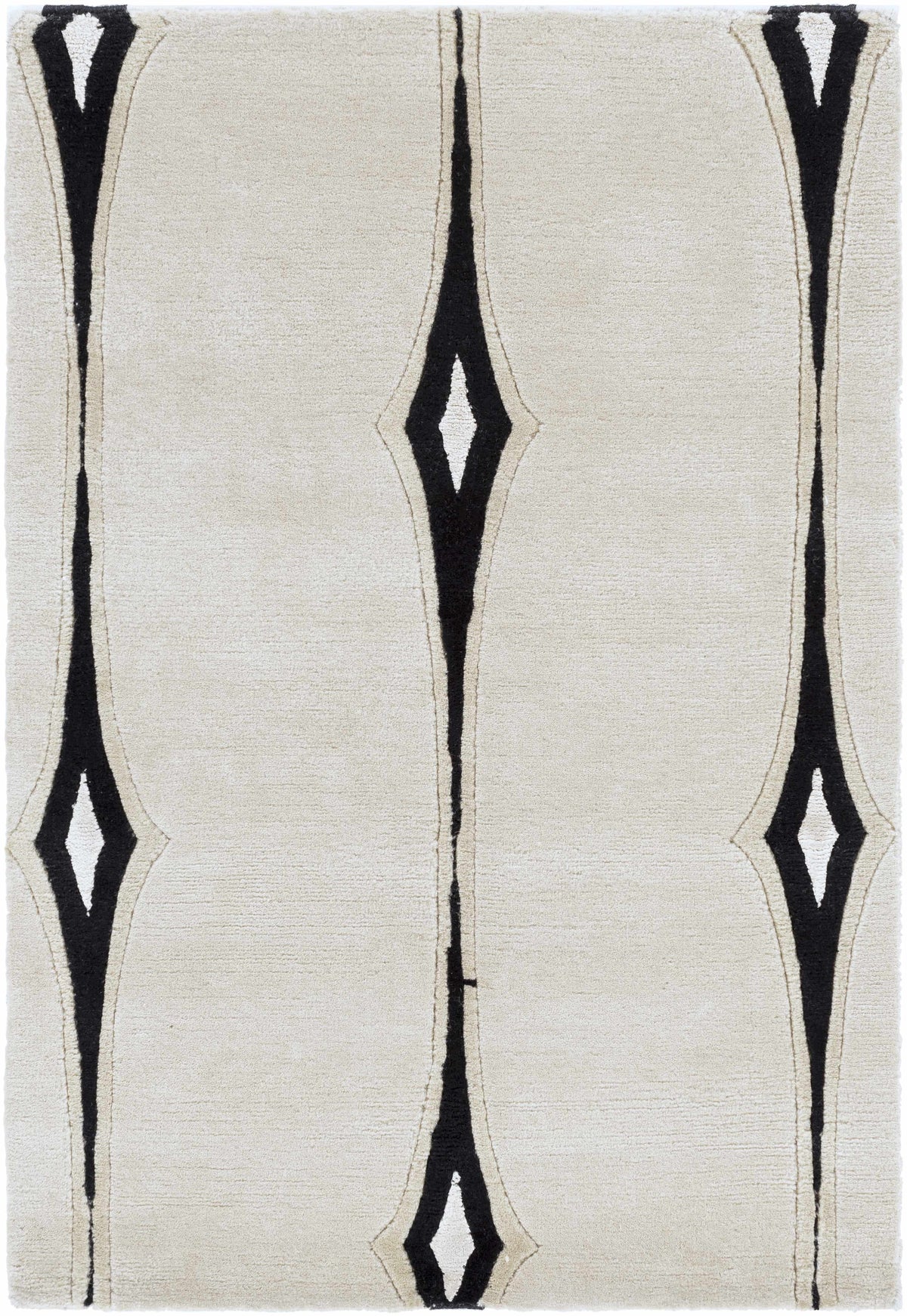Smartt Beige&Black Premium Wool Rug - Clearance