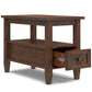Warm Shaker Solid Wood 14 Inch Wide Transitional Narrow Side Table