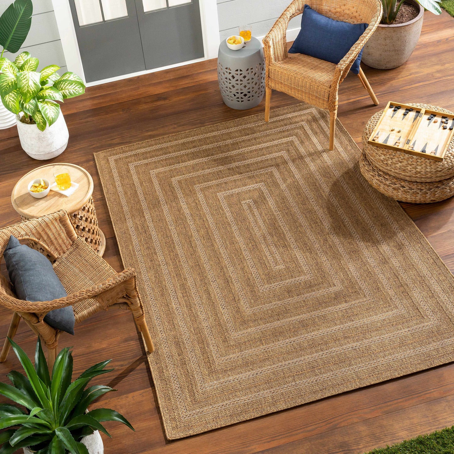 Dyami Flatweave Faux Jute Outdoor Rug