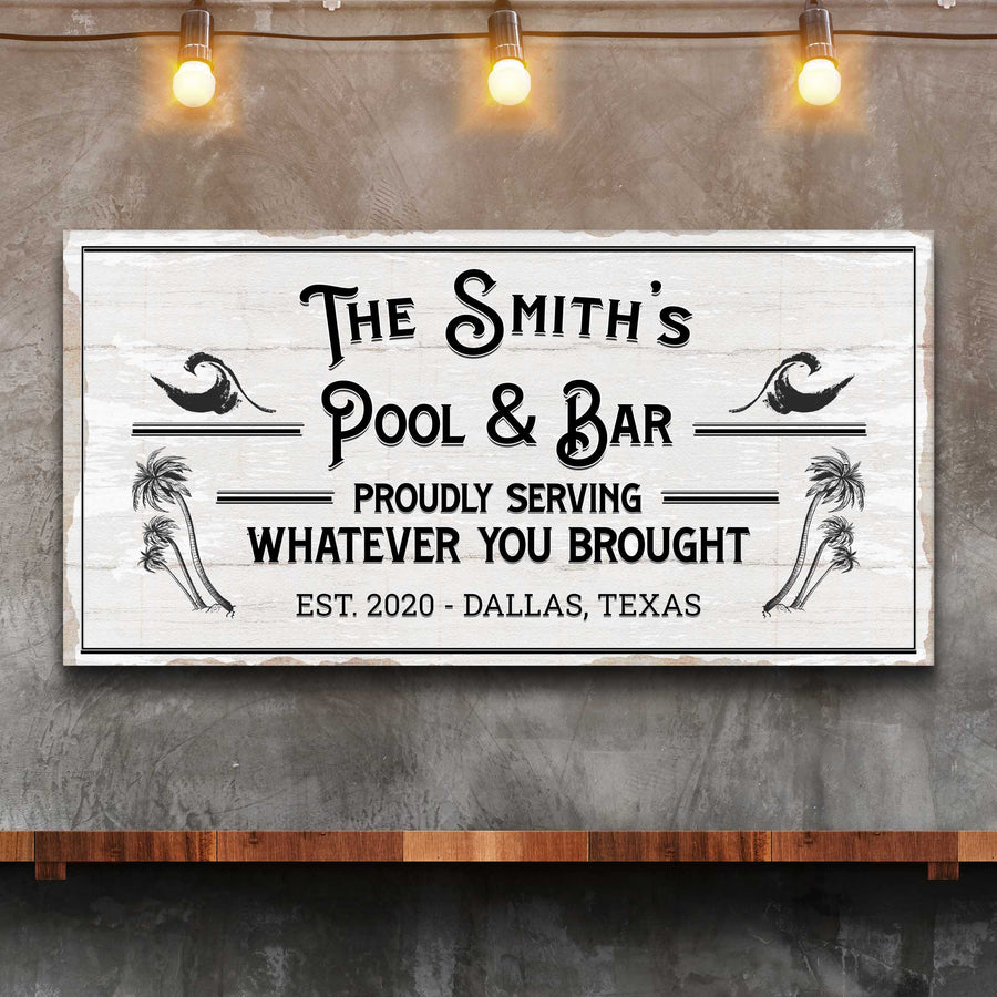 Personalized Rustic Pool And Bar Sign III