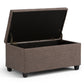 Sienna 33-Inch Wide Storage Ottoman Bench in Fawn