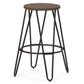 Simeon - 26" Metal Counter Height Stool with Wood Seat (Set of 2) - Cocoa