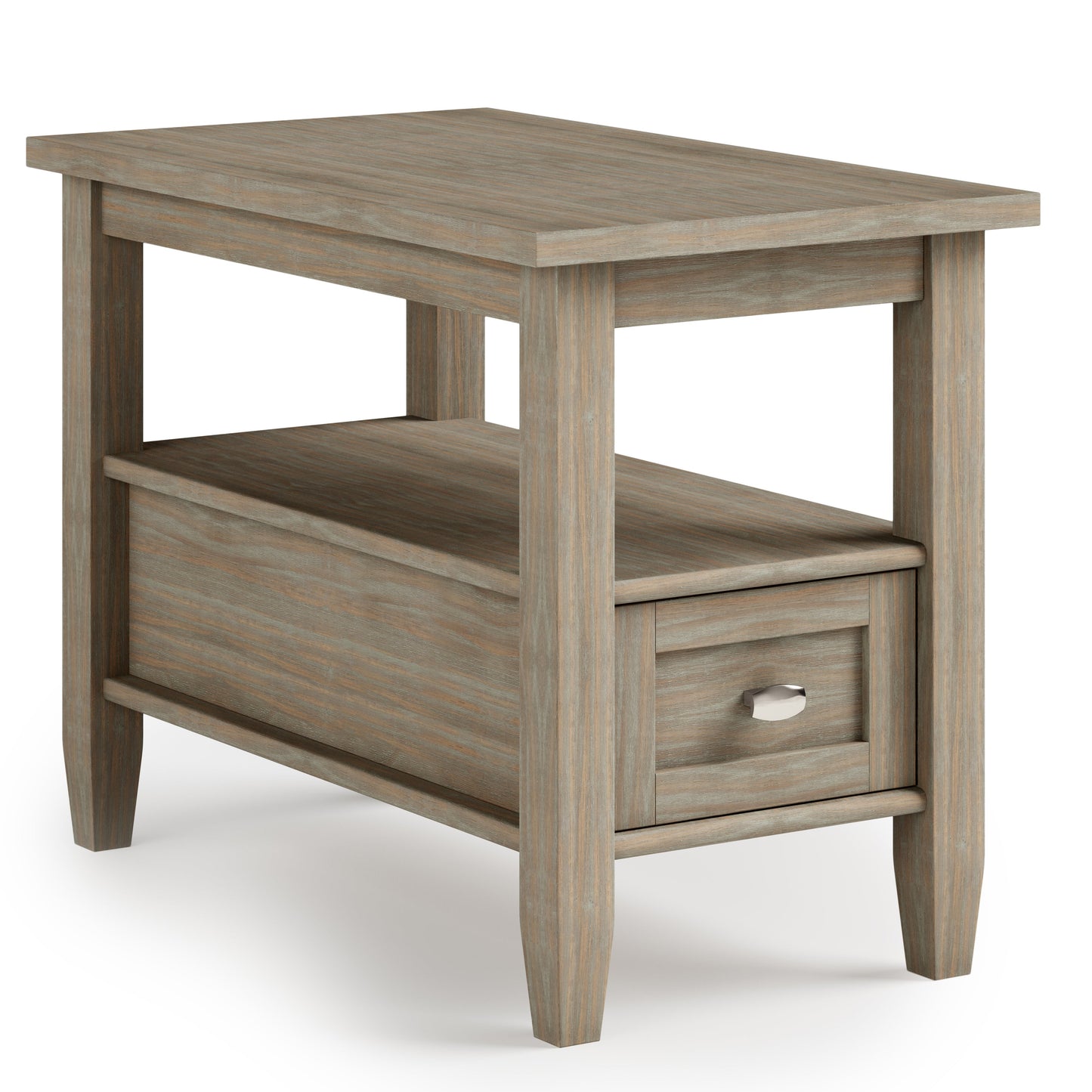 Warm Shaker Solid Wood 14 Inch Wide Transitional Narrow Side Table