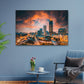 Atlanta City Night Skyline Canvas Wall Art