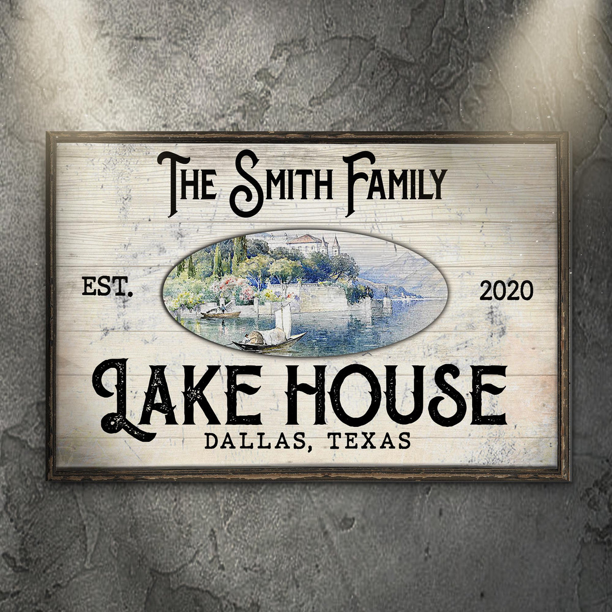 Family Lake House View Sign