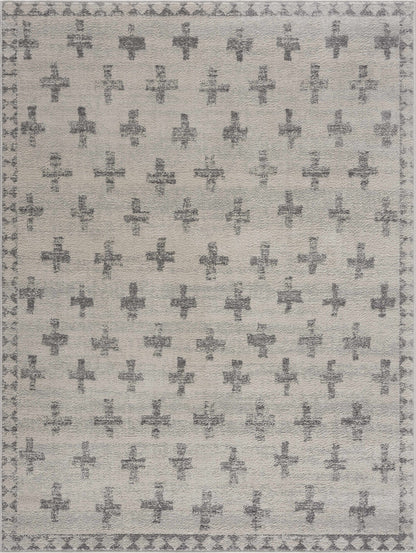Tigris Swiss Cross Ivory&Gray Area Rug - Clearance